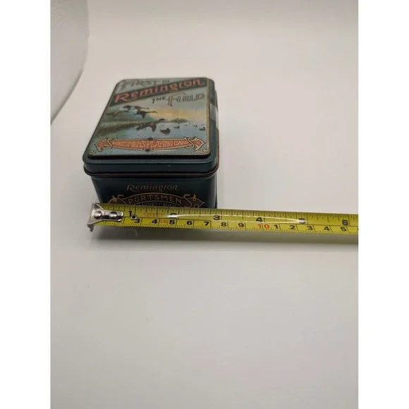 Remington Playing Cards Green First in the Field Vintage Collector Tin - Picture 5 of 7